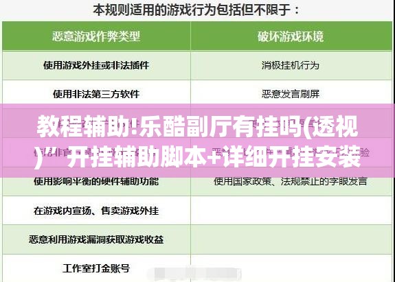 教程辅助!乐酷副厅有挂吗(透视)	”开挂辅助脚本+详细开挂安装教程