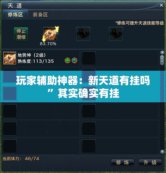 玩家辅助神器：新天道有挂吗”其实确实有挂
