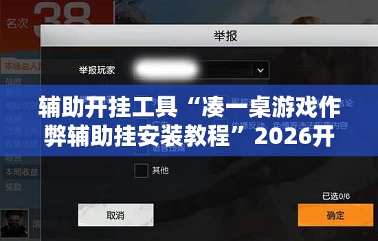 辅助开挂工具“凑一桌游戏作弊辅助挂安装教程”2026开挂教程步骤