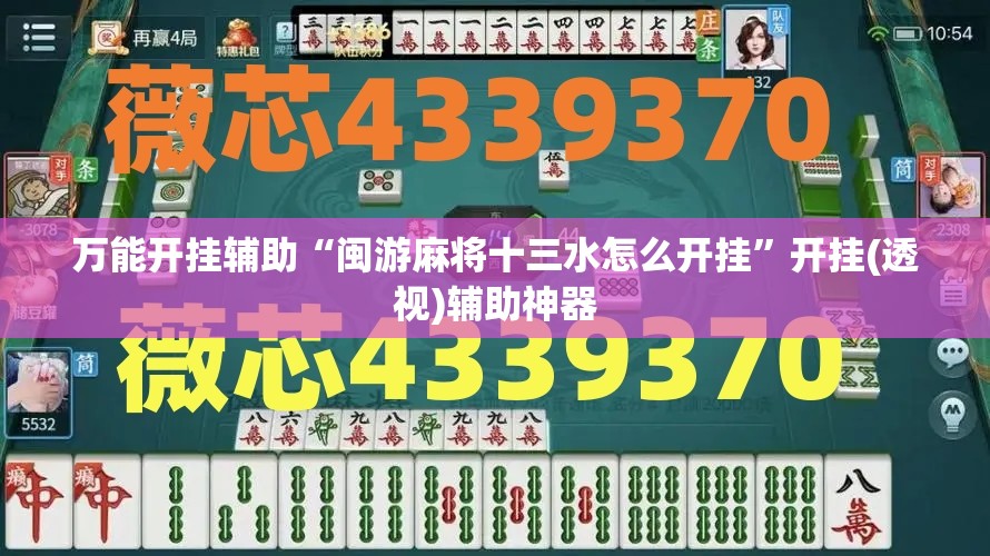 万能开挂辅助“闽游麻将十三水怎么开挂”开挂(透视)辅助神器