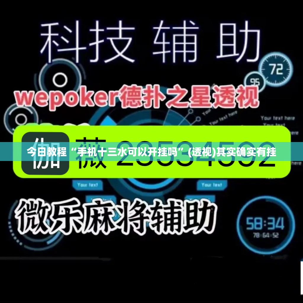 今日教程“手机十三水可以开挂吗”(透视)其实确实有挂
