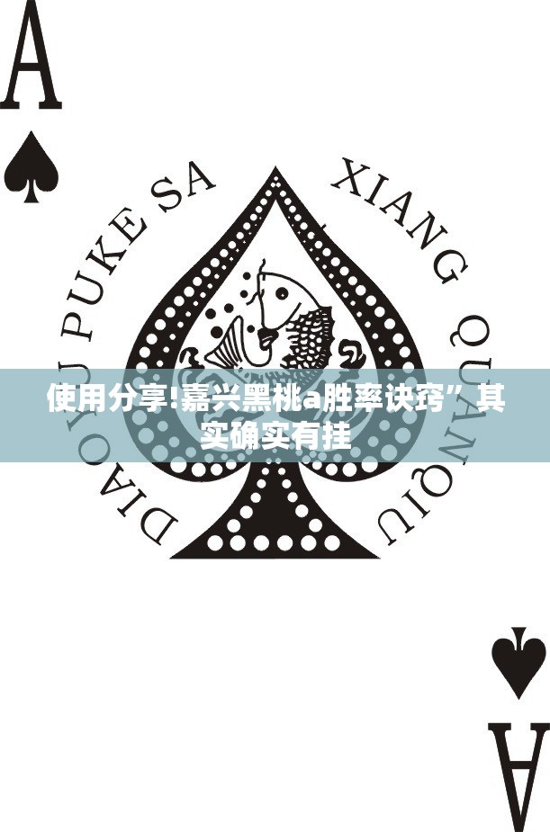 使用分享!嘉兴黑桃a胜率诀窍”其实确实有挂
