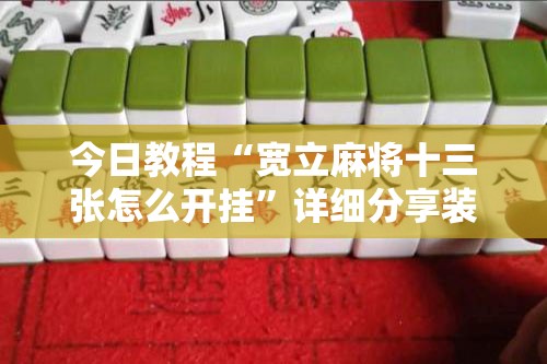 今日教程“宽立麻将十三张怎么开挂	”详细分享装挂步骤