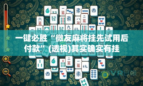 一键必胜“微友麻将挂先试用后付款”(透视)其实确实有挂