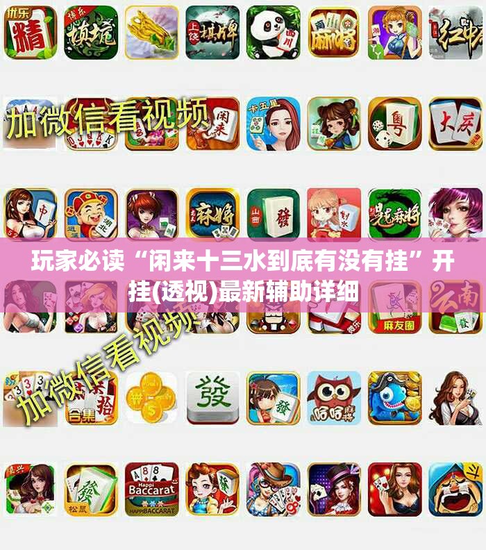 玩家必读“闲来十三水到底有没有挂”开挂(透视)最新辅助详细