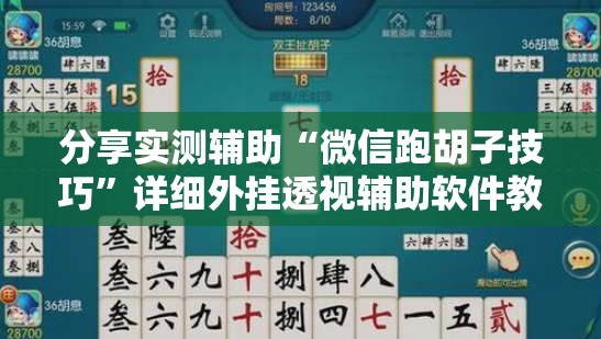 分享实测辅助“微信跑胡子技巧”详细外挂透视辅助软件教程