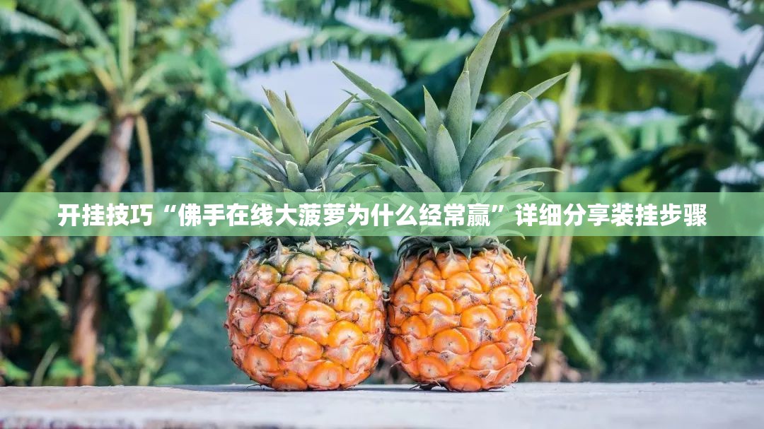 开挂技巧“佛手在线大菠萝为什么经常赢”详细分享装挂步骤