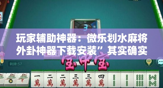 玩家辅助神器：微乐划水麻将外卦神器下载安装	”其实确实有挂
