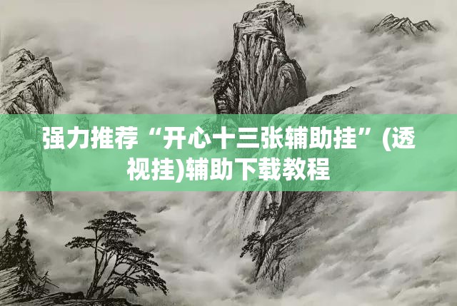 强力推荐“开心十三张辅助挂”(透视挂)辅助下载教程