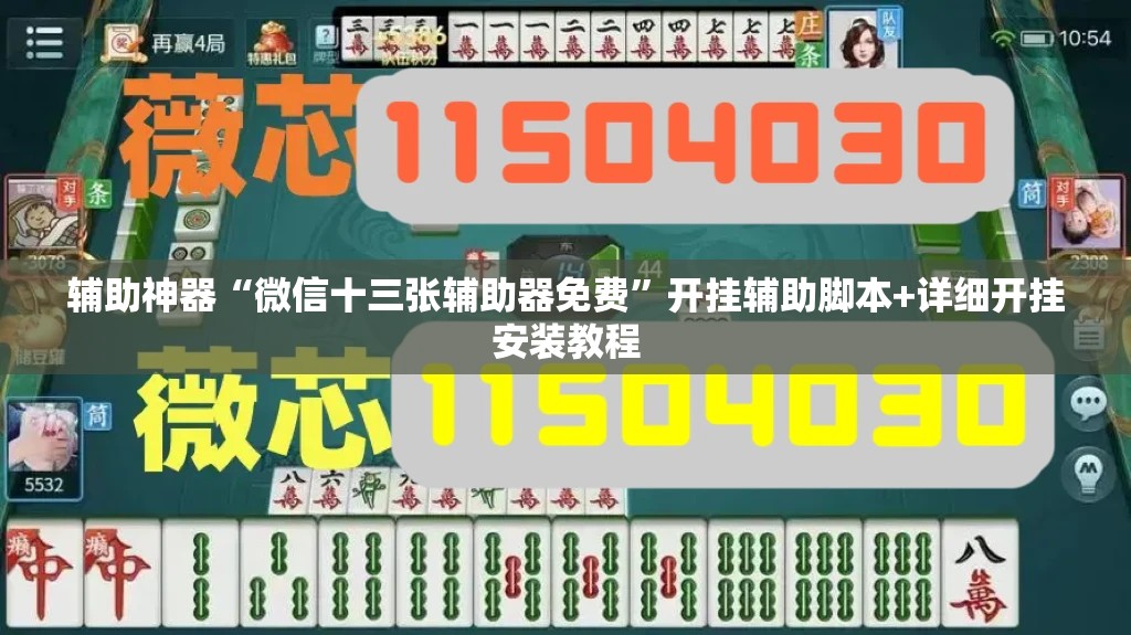 辅助神器“微信十三张辅助器免费	”开挂辅助脚本+详细开挂安装教程