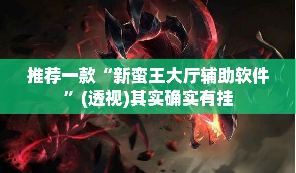 推荐一款“新蛮王大厅辅助软件”(透视)其实确实有挂