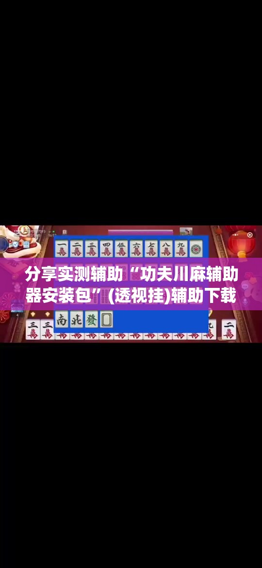 分享实测辅助“功夫川麻辅助器安装包”(透视挂)辅助下载教程