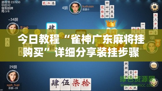 今日教程“雀神广东麻将挂购买”详细分享装挂步骤