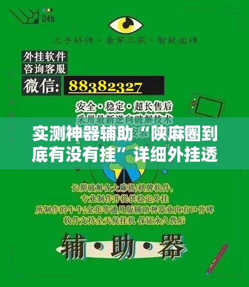 实测神器辅助“陕麻圈到底有没有挂”详细外挂透视辅助软件教程