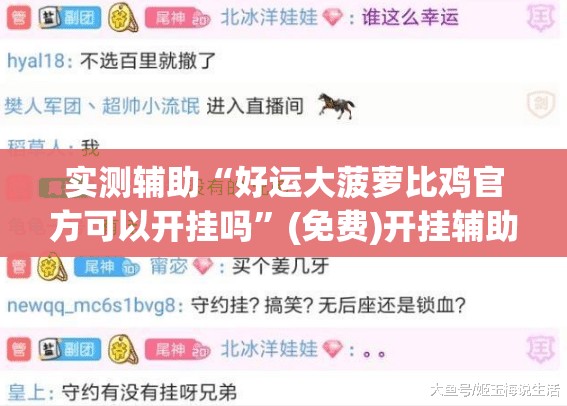 实测辅助“好运大菠萝比鸡官方可以开挂吗	”(免费)开挂辅助教学(最新辅助开挂教程)