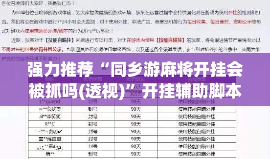 强力推荐“同乡游麻将开挂会被抓吗(透视)”开挂辅助脚本+详细开挂安装教程