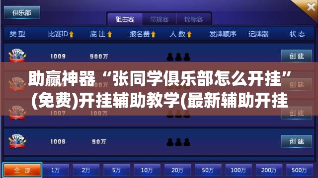 助赢神器“张同学俱乐部怎么开挂	”(免费)开挂辅助教学(最新辅助开挂教程)