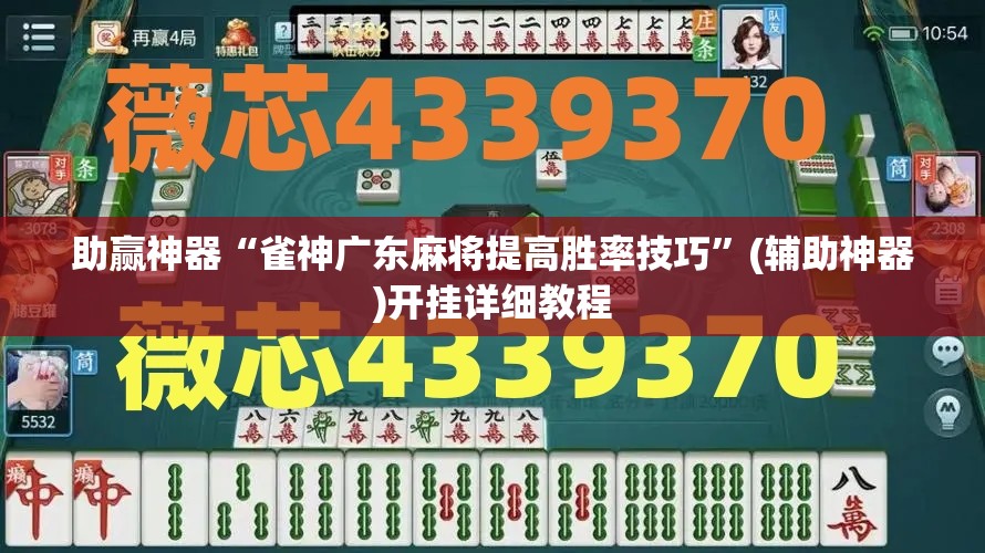 助赢神器“雀神广东麻将提高胜率技巧”(辅助神器)开挂详细教程