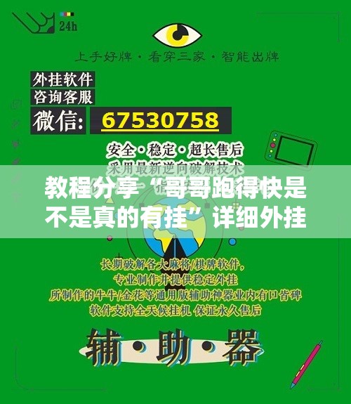 教程分享“哥哥跑得快是不是真的有挂”详细外挂透视辅助软件教程