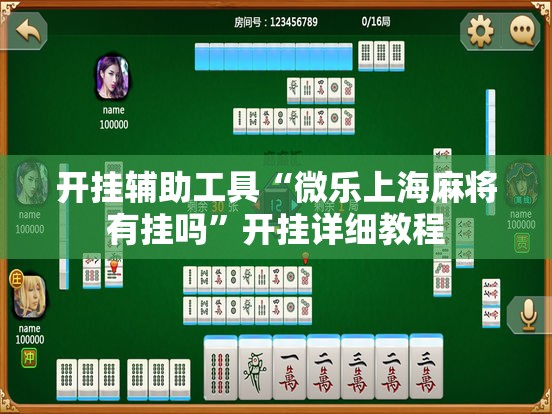 开挂辅助工具“微乐上海麻将有挂吗”开挂详细教程