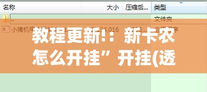 教程更新!：新卡农怎么开挂”开挂(透视)最新辅助详细