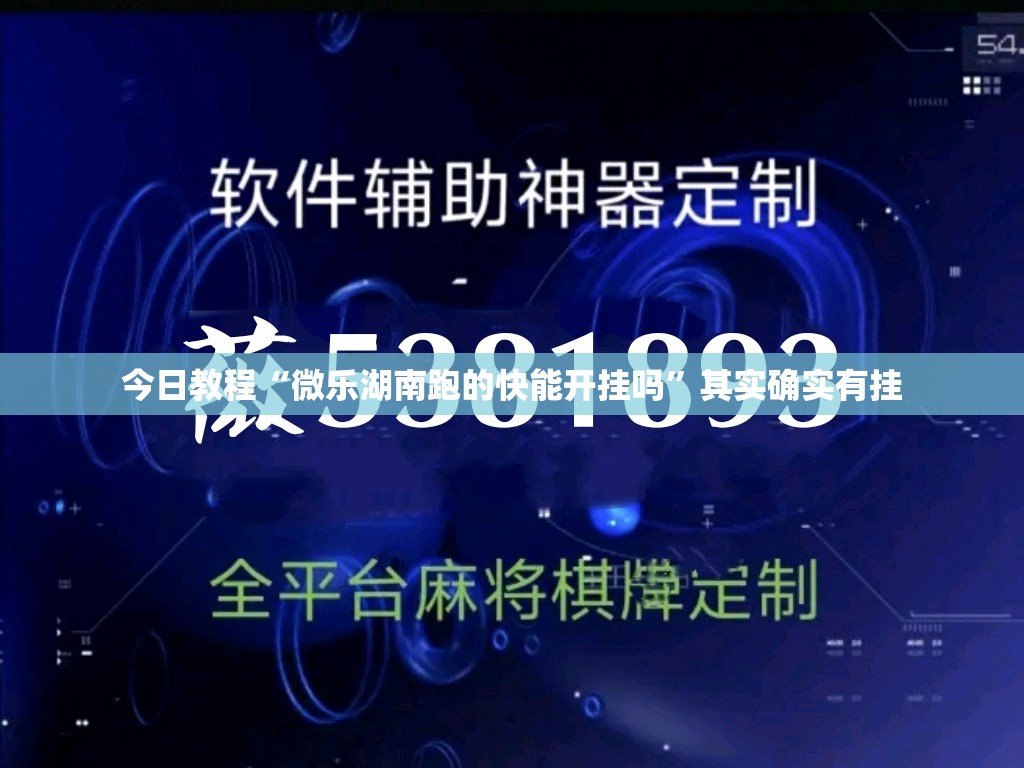 今日教程“微乐湖南跑的快能开挂吗”其实确实有挂