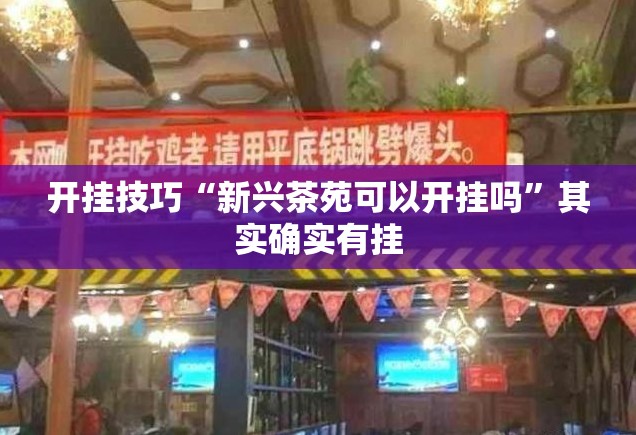开挂技巧“新兴茶苑可以开挂吗”其实确实有挂