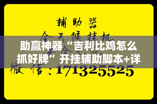助赢神器“吉利比鸡怎么抓好牌”开挂辅助脚本+详细开挂安装教程