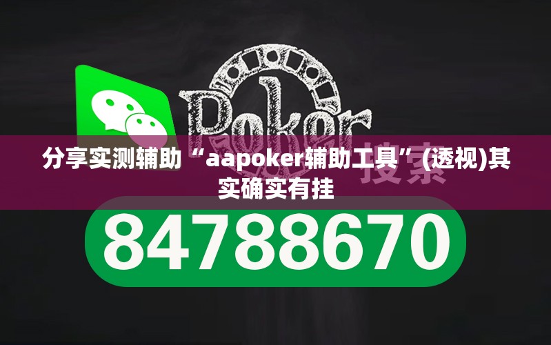 分享实测辅助“aapoker辅助工具	”(透视)其实确实有挂