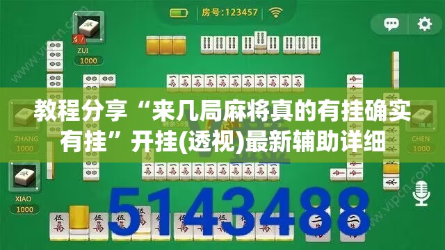 教程分享“来几局麻将真的有挂确实有挂”开挂(透视)最新辅助详细