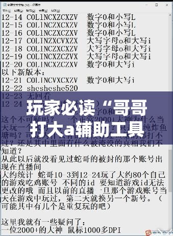 玩家必读“哥哥打大a辅助工具”详细开挂教程