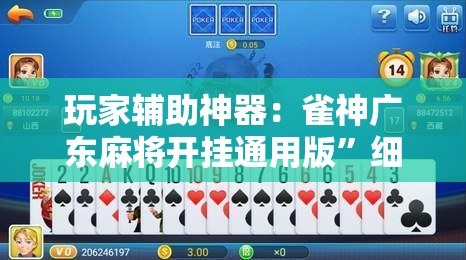 玩家辅助神器：雀神广东麻将开挂通用版”细辅助教程分享