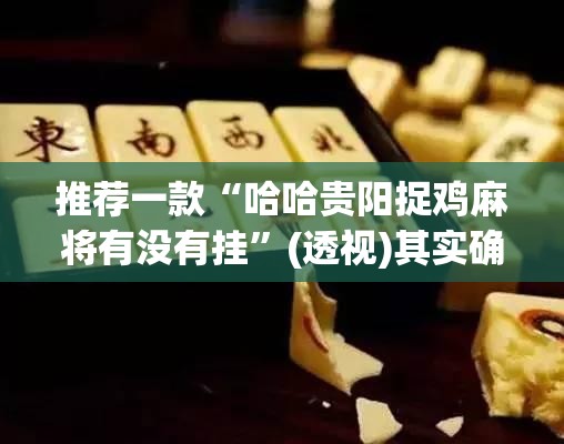 推荐一款“哈哈贵阳捉鸡麻将有没有挂”(透视)其实确实有挂