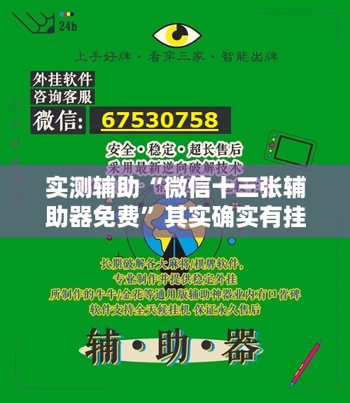 实测辅助“微信十三张辅助器免费	”其实确实有挂