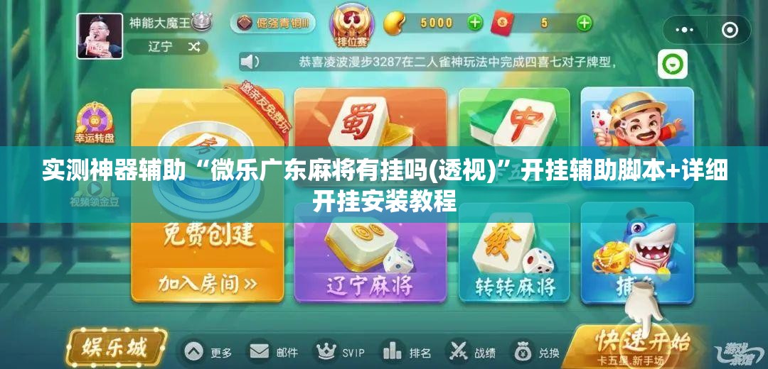 实测神器辅助“微乐广东麻将有挂吗(透视)”开挂辅助脚本+详细开挂安装教程