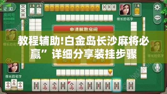教程辅助!白金岛长沙麻将必赢”详细分享装挂步骤