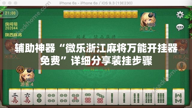 辅助神器“微乐浙江麻将万能开挂器免费	”详细分享装挂步骤