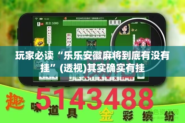 玩家必读“乐乐安徽麻将到底有没有挂”(透视)其实确实有挂