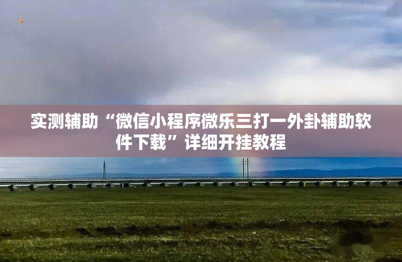 实测辅助“微信小程序微乐三打一外卦辅助软件下载”详细开挂教程