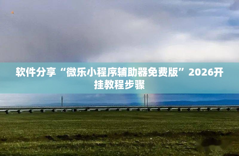 软件分享“微乐小程序辅助器免费版”2026开挂教程步骤