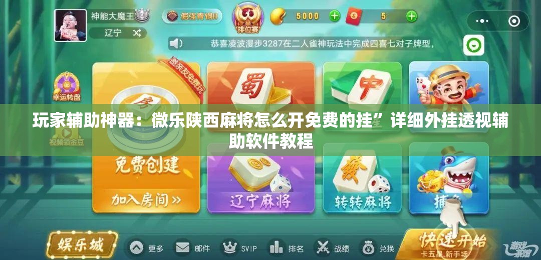玩家辅助神器：微乐陕西麻将怎么开免费的挂”详细外挂透视辅助软件教程