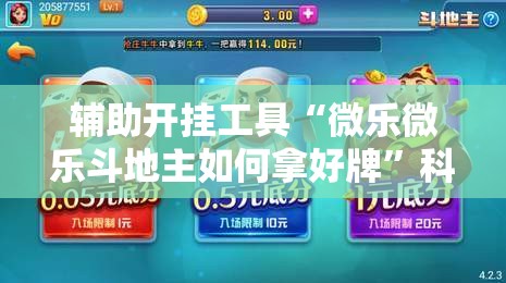 辅助开挂工具“微乐微乐斗地主如何拿好牌	”科技辅助神器手机版