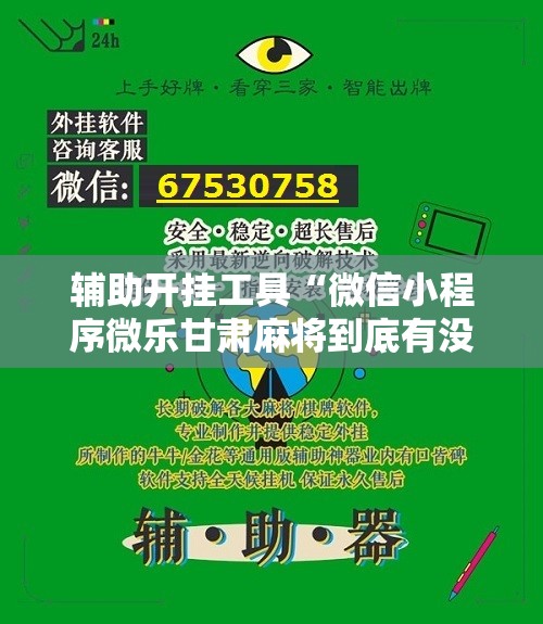 辅助开挂工具“微信小程序微乐甘肃麻将到底有没有挂”详细开挂教程
