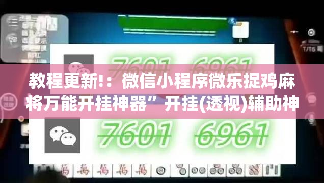 教程更新!：微信小程序微乐捉鸡麻将万能开挂神器”开挂(透视)辅助神器