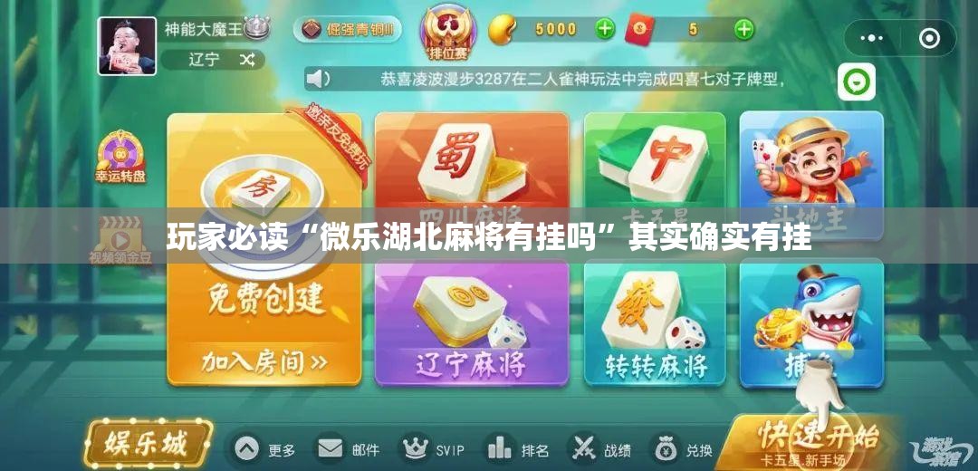 玩家必读“微乐湖北麻将有挂吗”其实确实有挂