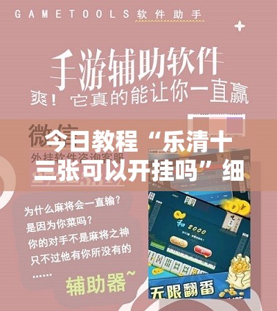 今日教程“乐清十三张可以开挂吗”细辅助教程分享