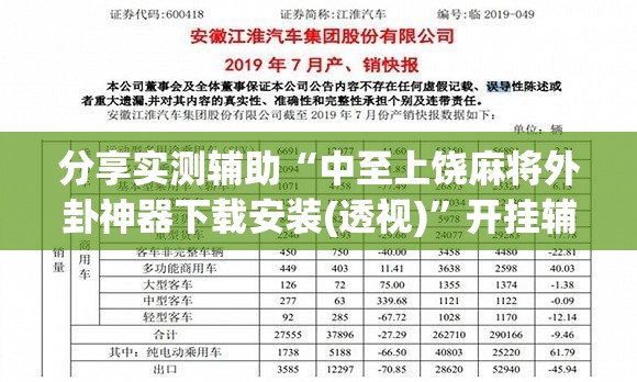 分享实测辅助“中至上饶麻将外卦神器下载安装(透视)	”开挂辅助脚本+详细开挂安装教程