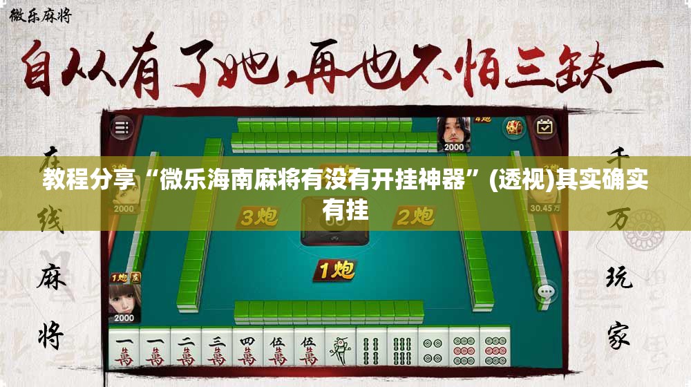 教程分享“微乐海南麻将有没有开挂神器”(透视)其实确实有挂