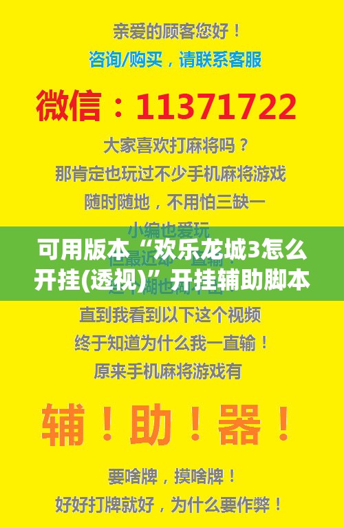 可用版本“欢乐龙城3怎么开挂(透视)	”开挂辅助脚本+详细开挂安装教程