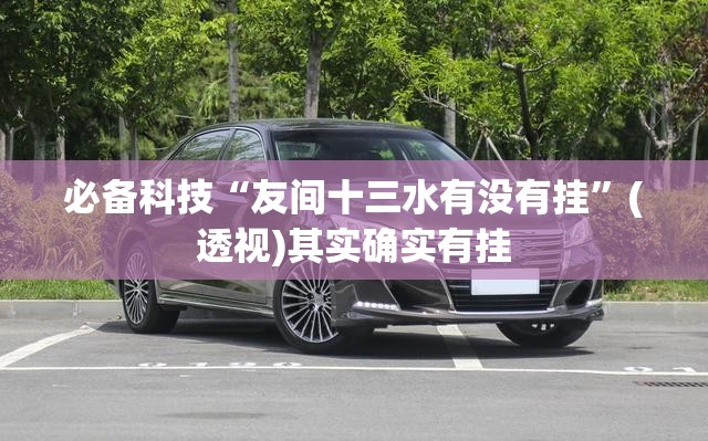 必备科技“友间十三水有没有挂	”(透视)其实确实有挂